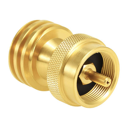 Joywayus saver adapter on a 1 lb propane cylinder for outdoor cooking