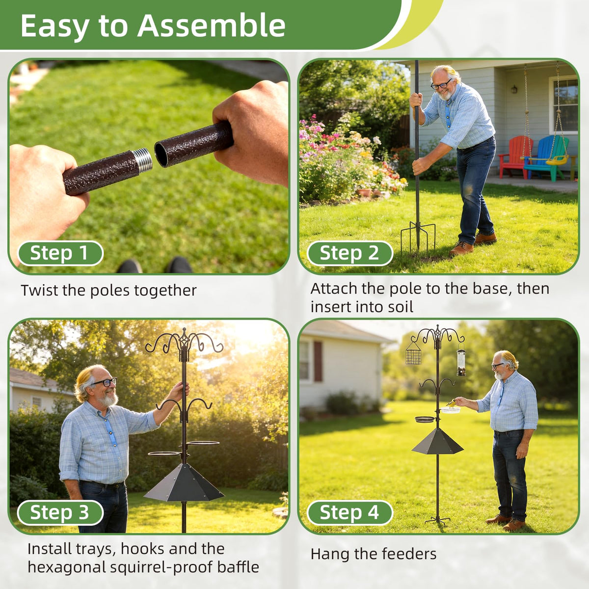 JOYWINK rust-resistant metal frame endures outdoor weather for long-lasting use