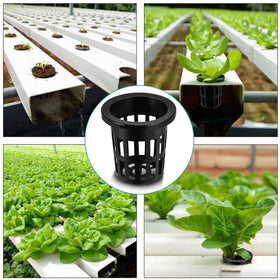 JpGdn versatile net cups work with hydroponics, soil, lava rocks, and pebbles.