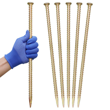 JPOIP 16-inch rebar stake top view for secure anchoring of plants and fixtures.