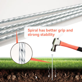 JPOIP galvanized steel stake resists rust for durable outdoor use.