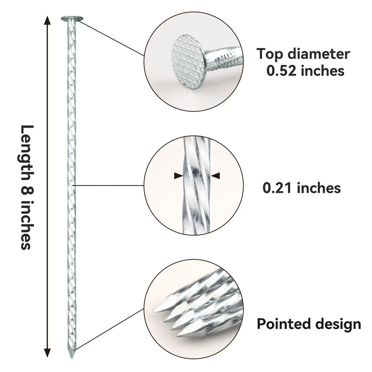 JPOIP spiral grip stake design highlights rugged hold for stable lawn edges.