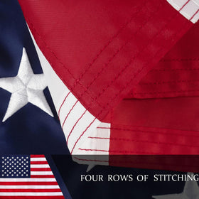 Close-up of brass grommets on JPorton flag for secure outdoor hanging