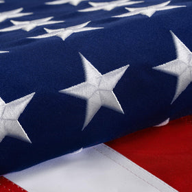 JPorton cotton US flag with dense embroidery for outdoor display.
