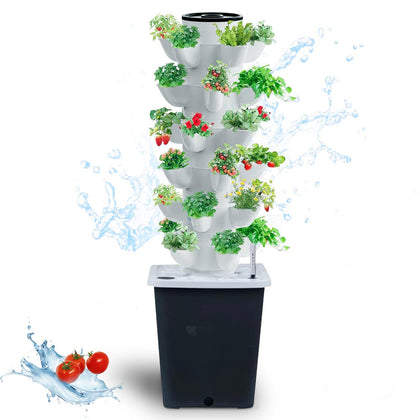 JPWDDWYT Hydroponics Tower vertical garden showcasing space-saving indoor farming