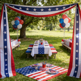 JPXH classic red white blue decor for porch or entryway accents.