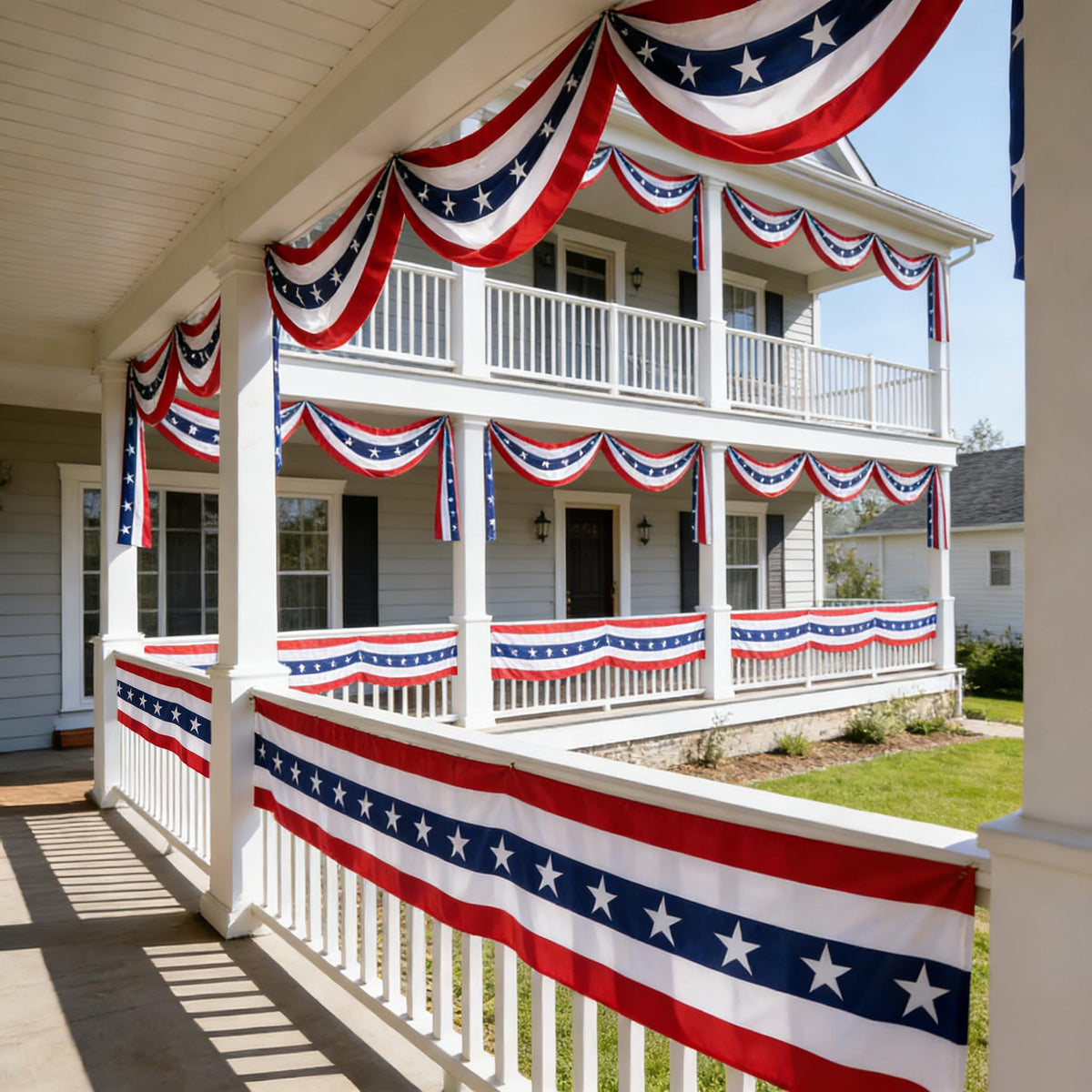 JPXH weather-resistant fabric bunting guards color vibrancy outdoors.