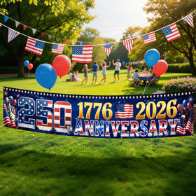 Jremreo 250th anniversary banner versatile decor for homes, schools, or events.