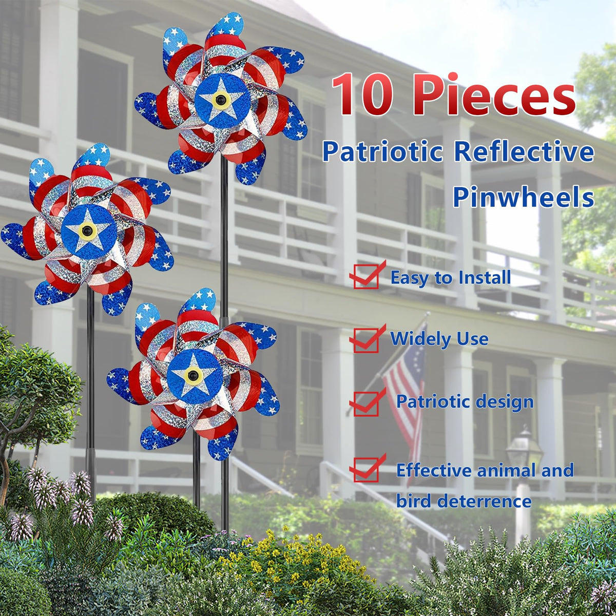 Jremreo 21-inch pinwheels create dynamic motion in your garden.