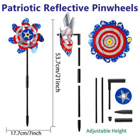 Jremreo American flag foil surface reflects sunlight for prominent garden accents.