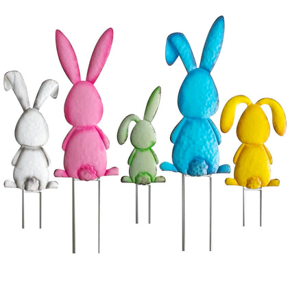 Jremreo Easter bunny signs with stakes brighten garden display