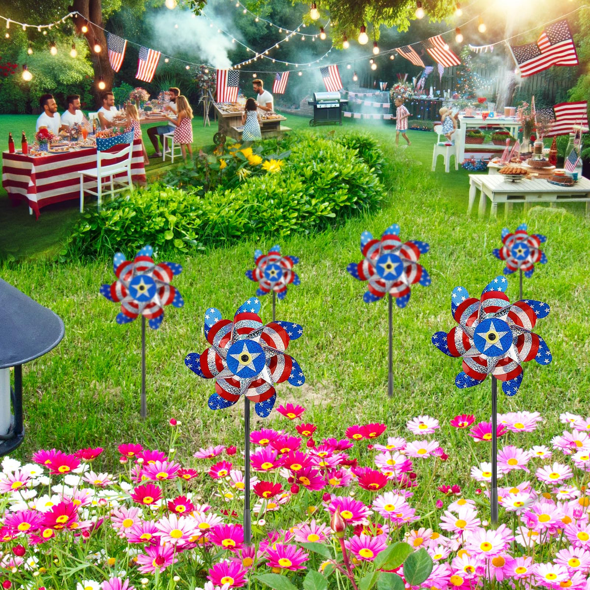 Jremreo easy-assembly pinwheels with adjustable height for flexible setup.