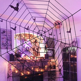 Jremreo foldable spider web stores flat after use for next Halloween