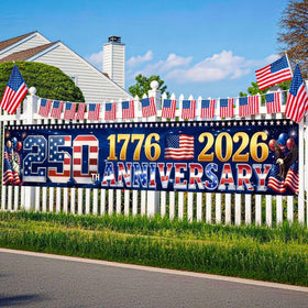 Jremreo patriotic yard banner enhances Independence Day gatherings and parades.