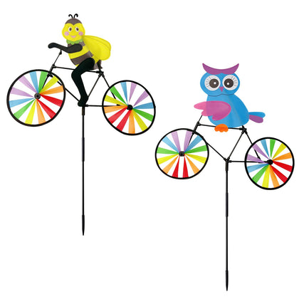 Jremreo owl pinwheel 20-inch spins vividly, adding vibrant yard decor.