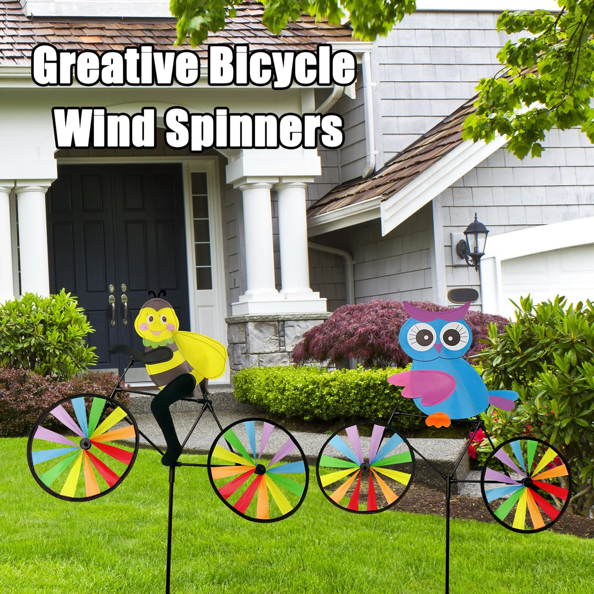 Jremreo stake installation keeps pinwheels secure in wind.