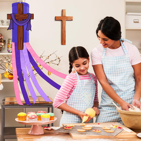 Jremreo ready-to-hang cross windsock decor for porch or entryway