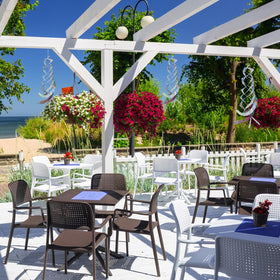 Jremreo spiral reflectors for patio and lawn protection and charm.