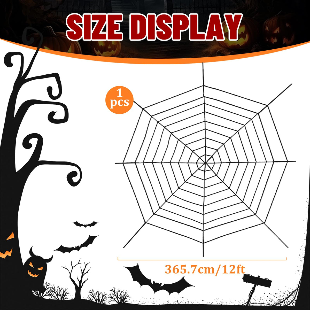 Jremreo thick rope spider web holds its shape on walls for sturdy spooky setup