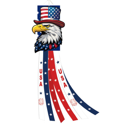 Jremreo USA Eagle Windsock on a hanging hook for outdoor display
