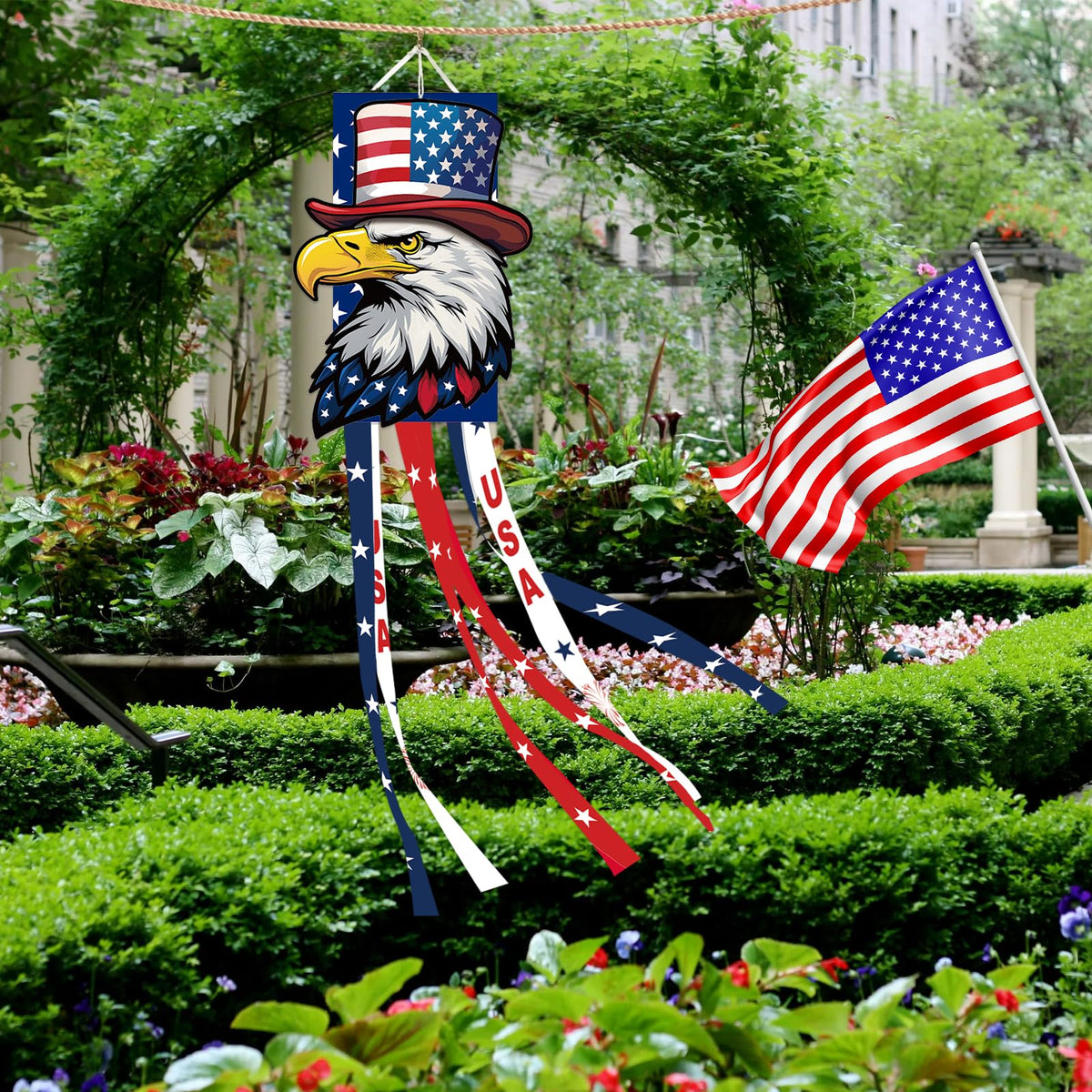 Jremreo USA Eagle Windsock indoor-display option brightens entryways
