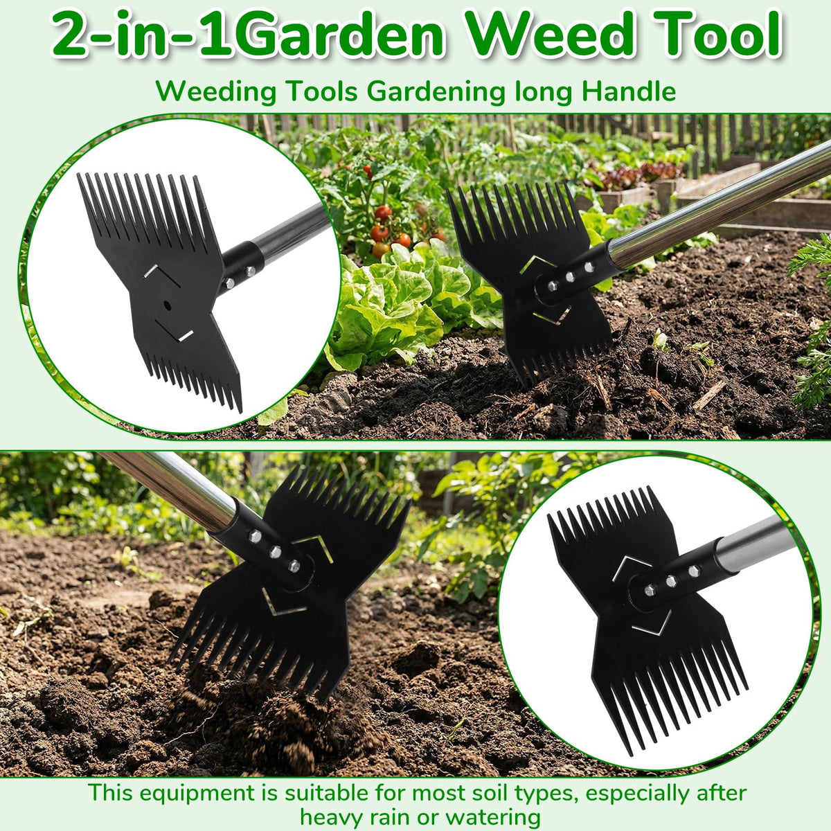 JRKJQBV weed tool showcasing 24-claw system for uprooting weeds