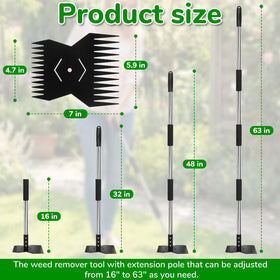 JRKJQBV weed tool with 63-inch extendable handle minimizes bending