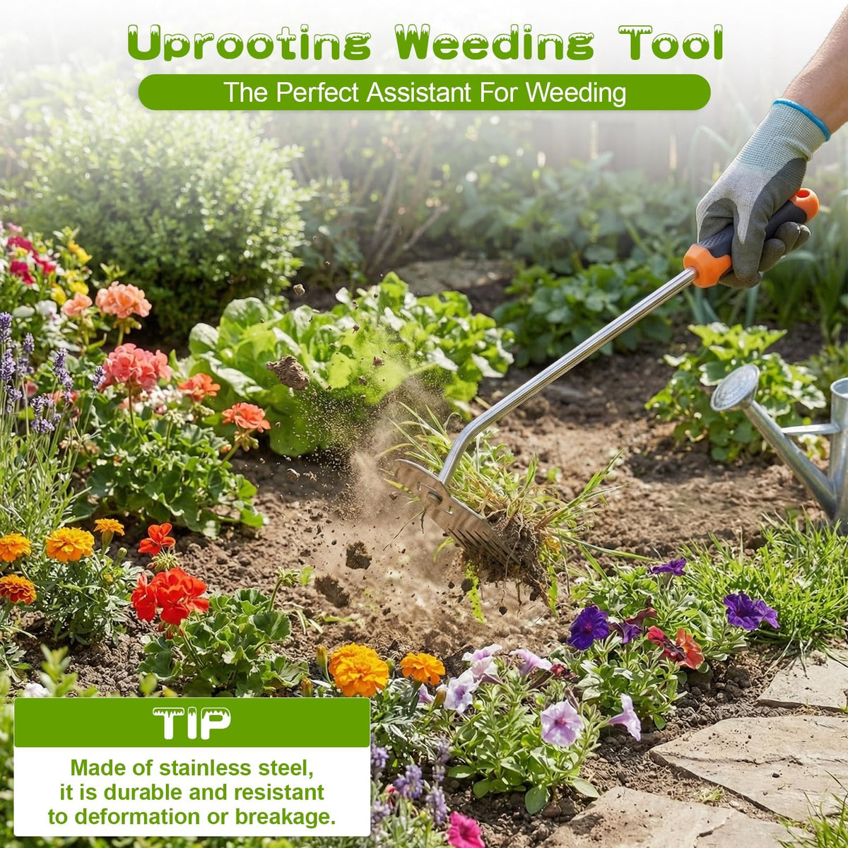 JRKJQBV weeding head tackles common garden weeds.