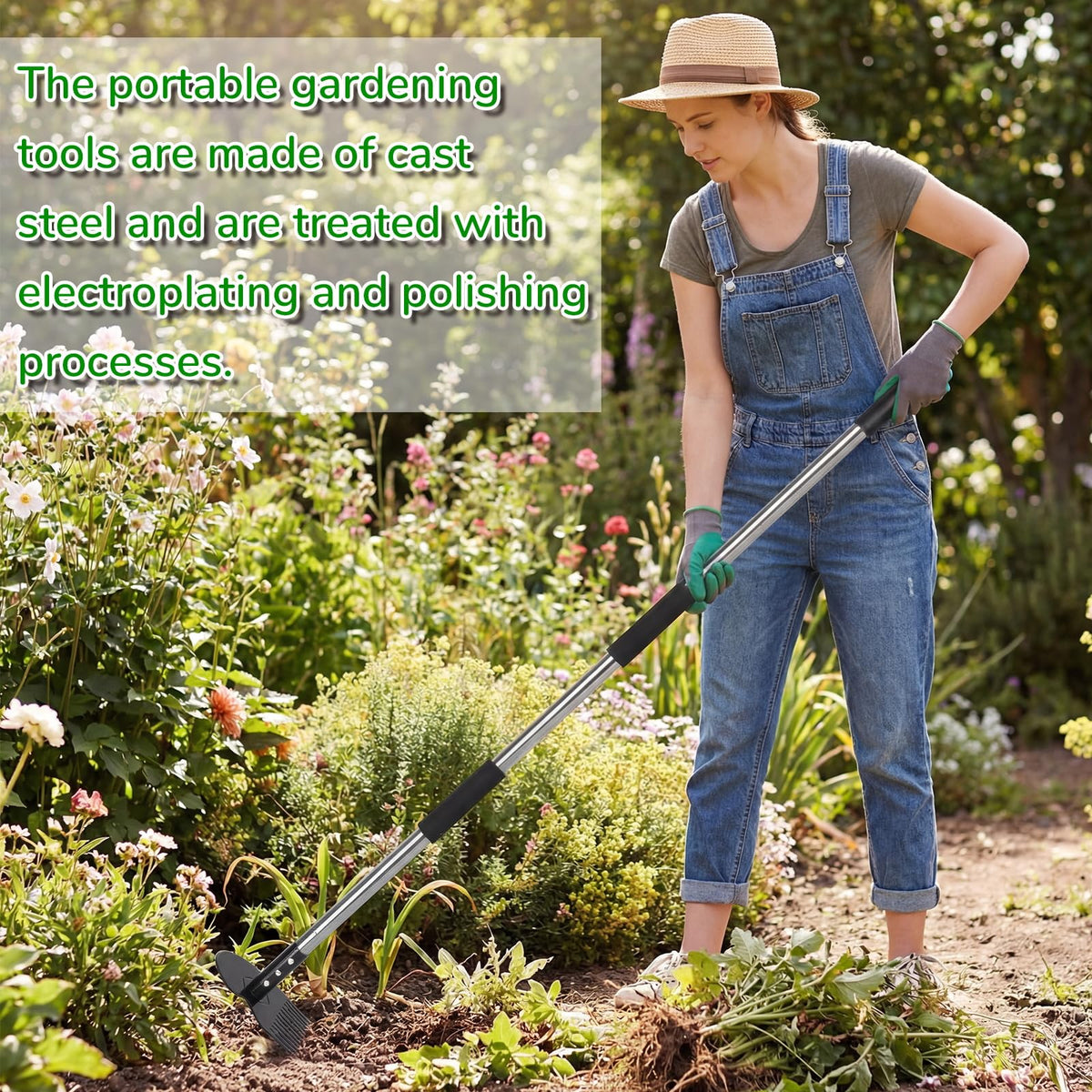 JRKJQBV safety-first garden tool with gloves for safe use