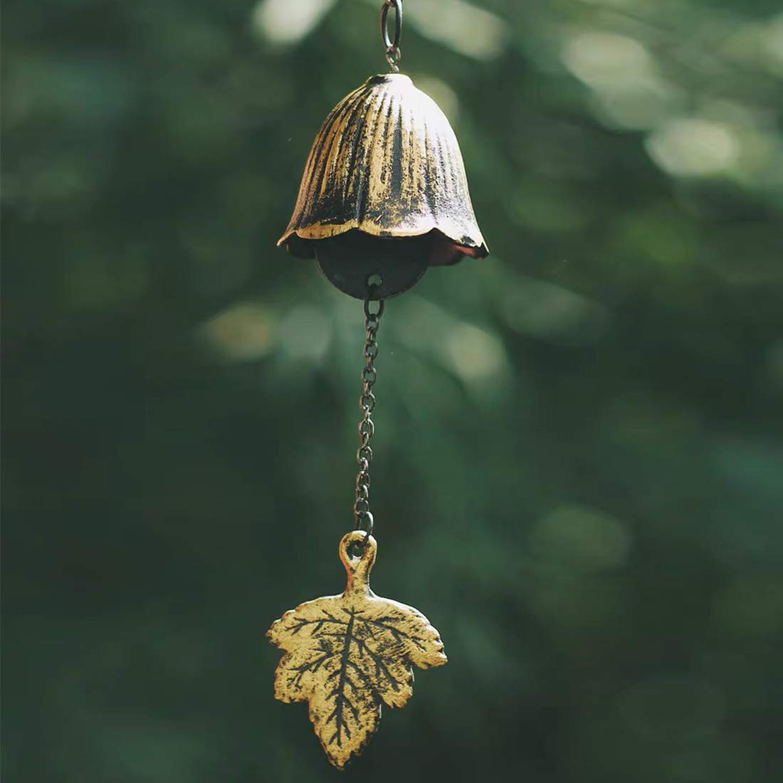 Jsacemxi iwachu-cast-iron bless temple bell demonstrates durable outdoor charm.