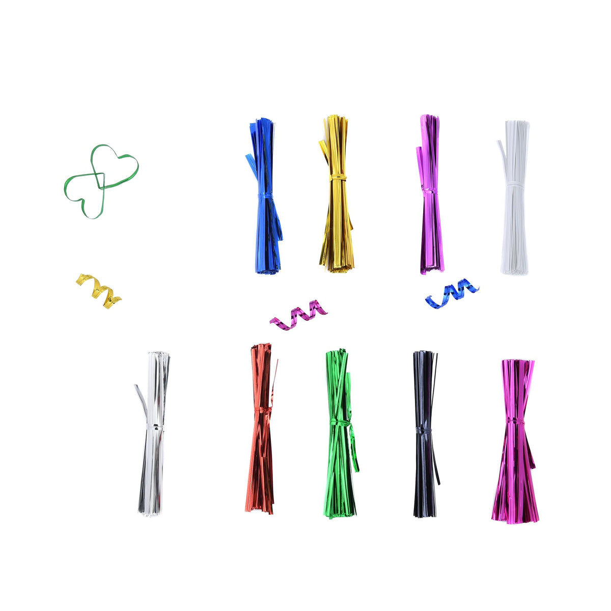 Jsehchya colorful twist ties aid office cord management and desk organization.