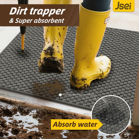 JSEI Dirt Trapper mat with stain-resistant surface detail.