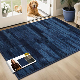 JSEI Dirt Trapper door mat front view with blue gradient pattern that traps dirt