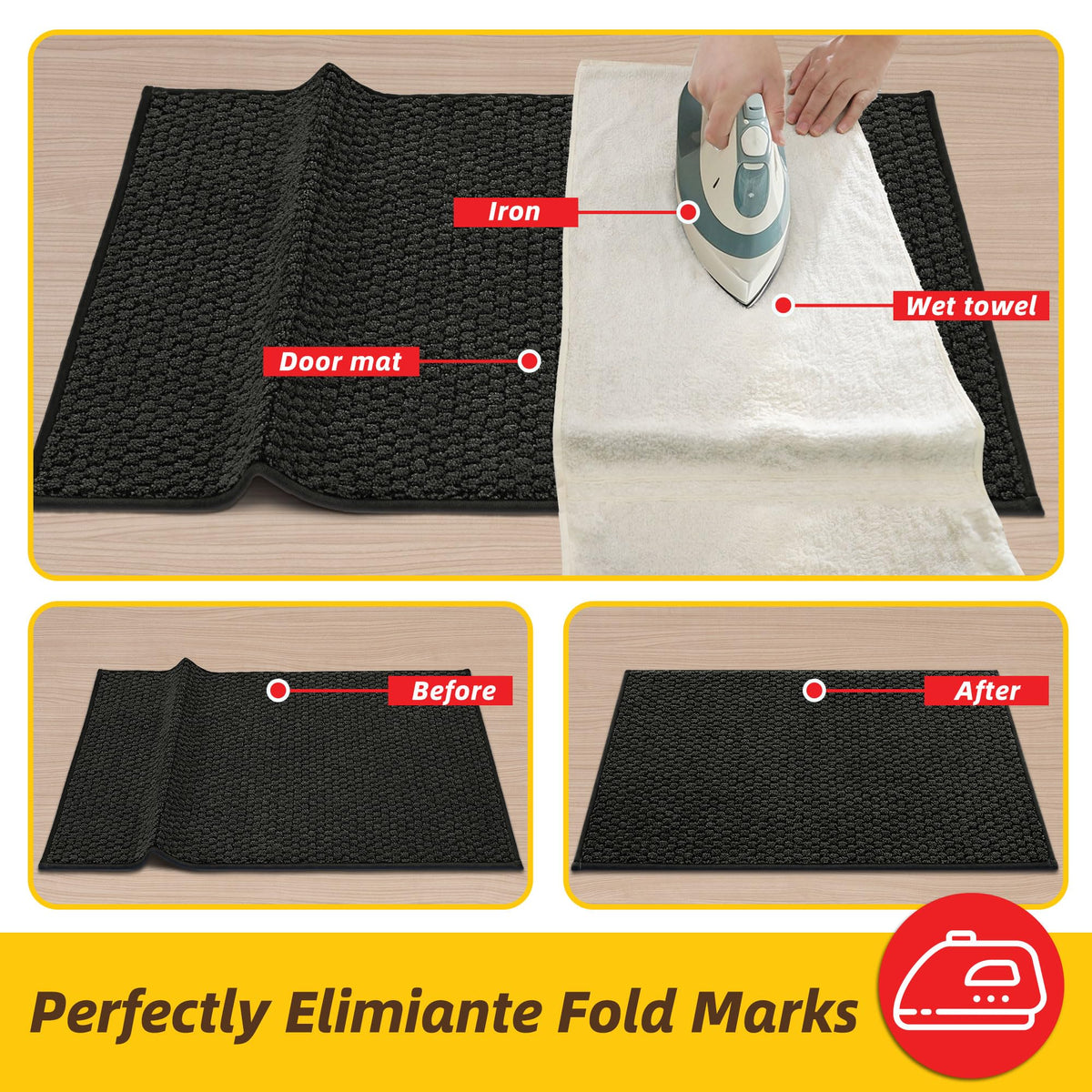 JSEI Dirt Trapper Door Mat dark grey color complements most entryways.