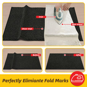 JSEI Dirt Trapper Door Mat dark grey color complements most entryways.
