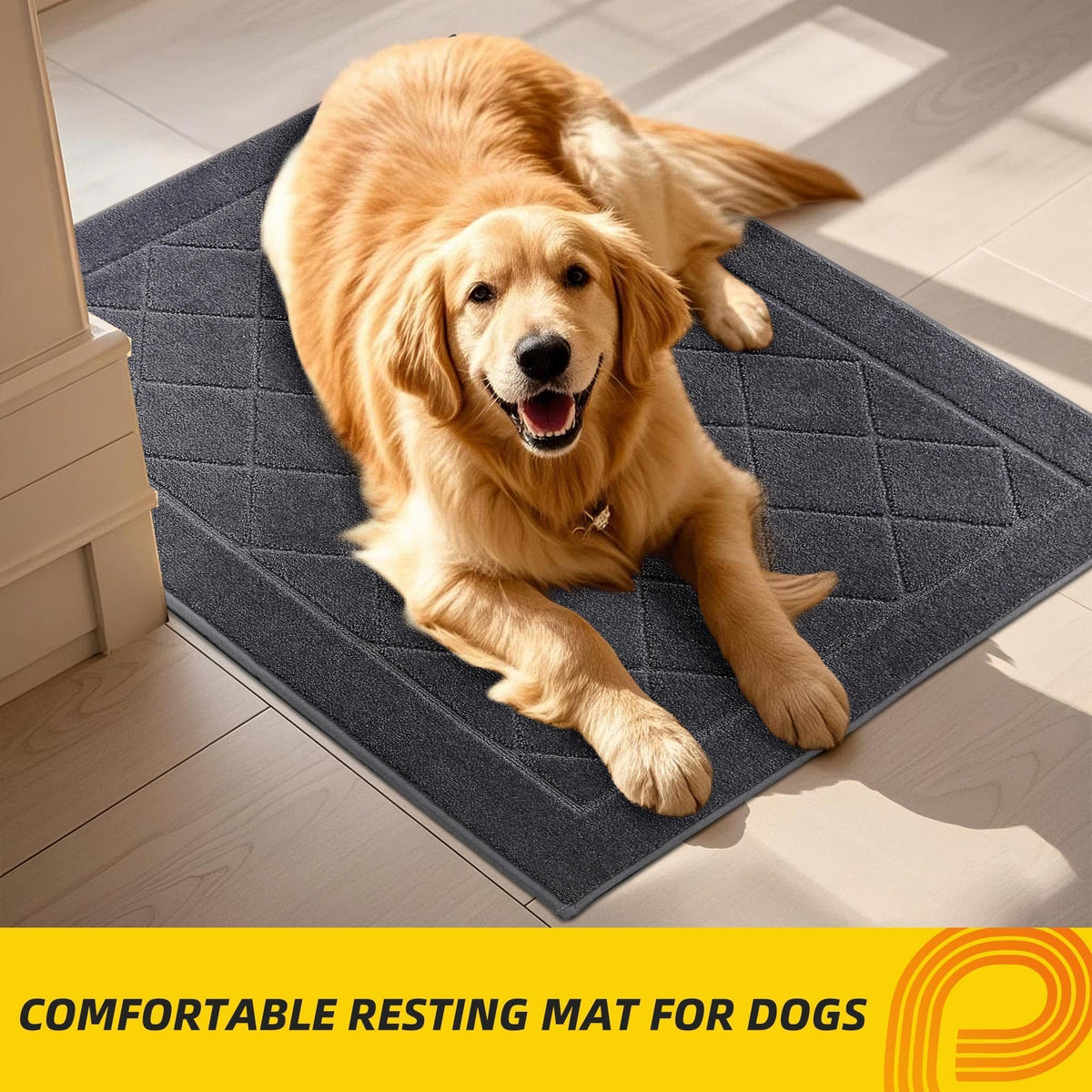 Stain-resistant fibers help maintain a neat welcome area.
