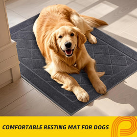 Stain-resistant fibers help maintain a neat welcome area.
