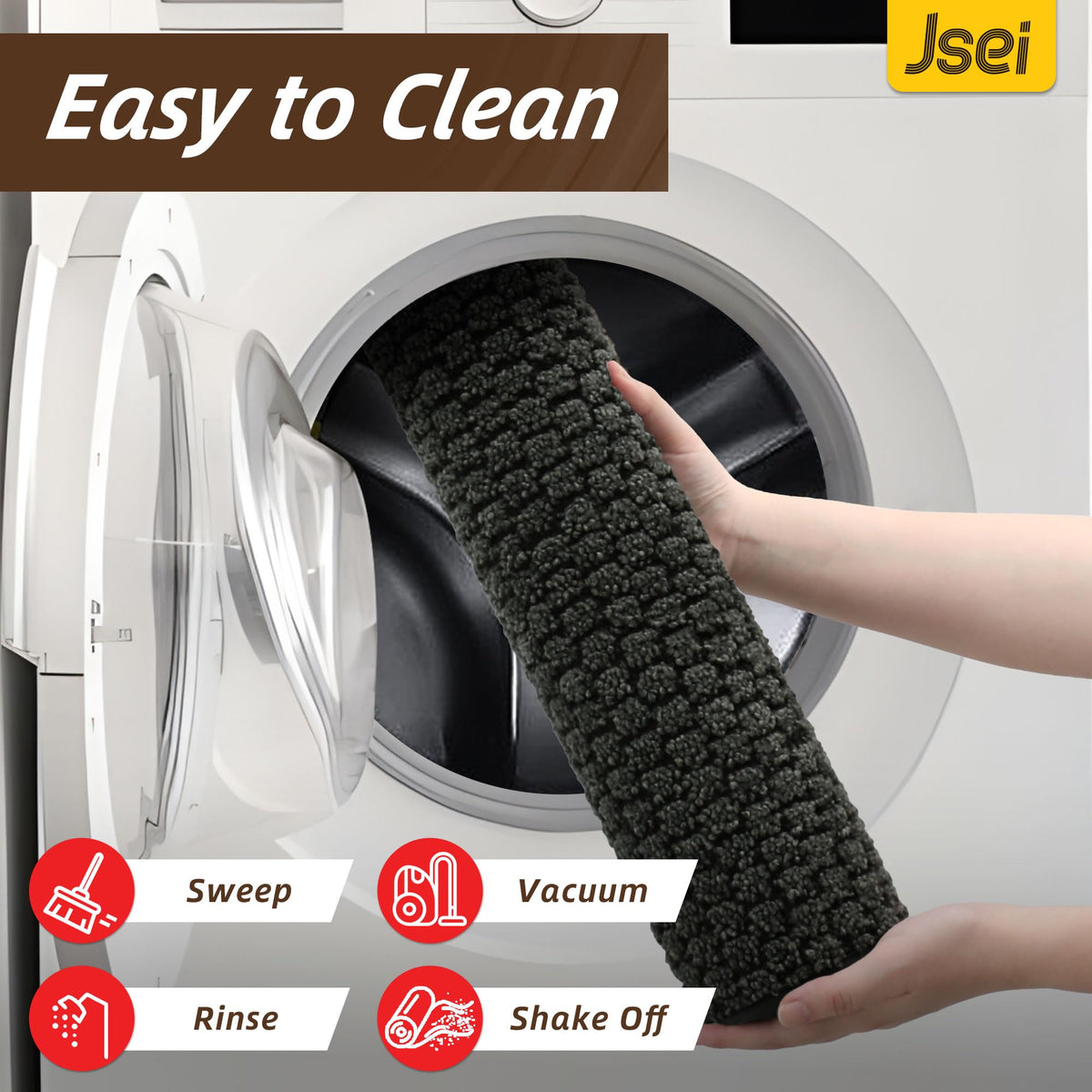 JSEI Dirt Trapper Door Mat easy-clean surface resists stains and fading.