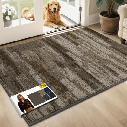 JSEI Dirt Trapper door mat front view in brown, absorbs moisture and traps mud at the entry