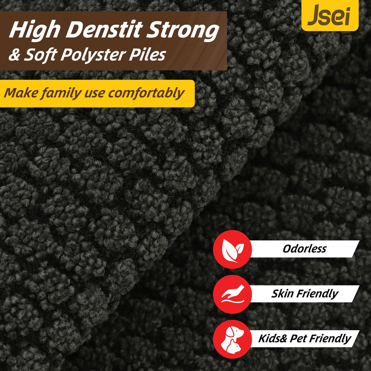 JSEI Dirt Trapper Door Mat low-profile 0.45 inch thickness aids smooth door movement.