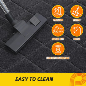 Low-profile edge of the JSEI mat allows doors to open freely.