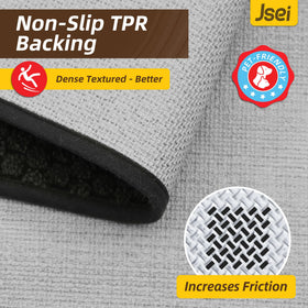 JSEI Dirt Trapper Door Mat non-slip backing keeps mat in place on dry floors.