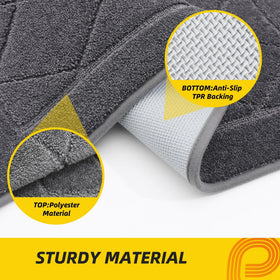 Non-slip backing on a dry floor keeps the JSEI mat in place during daily traffic.