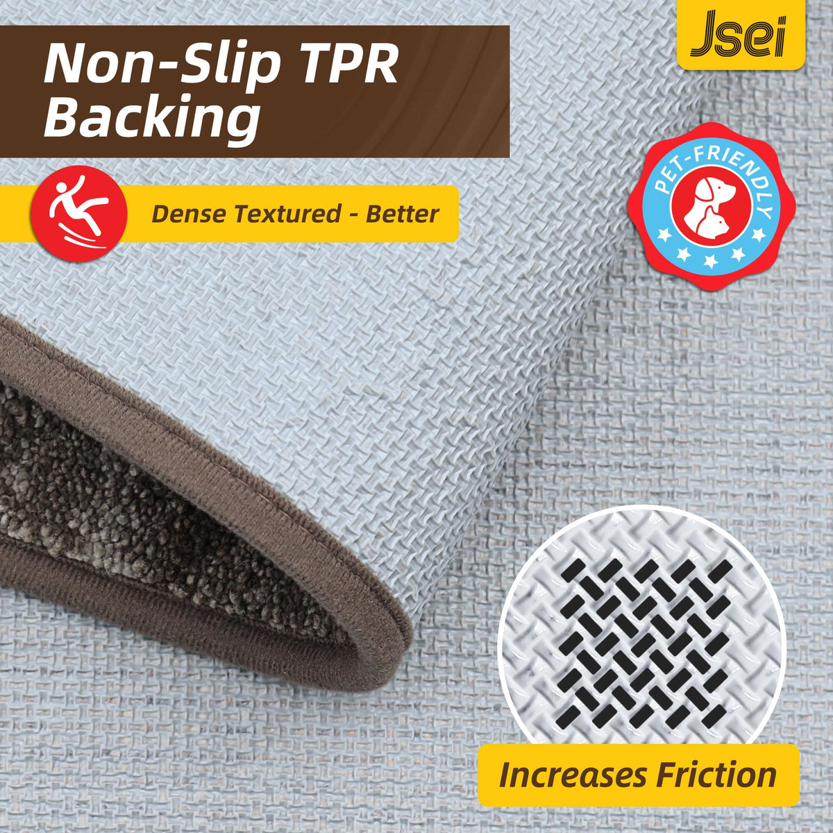 Dog-friendly entry with JSEI Dirt Trapper mat in brown by paws