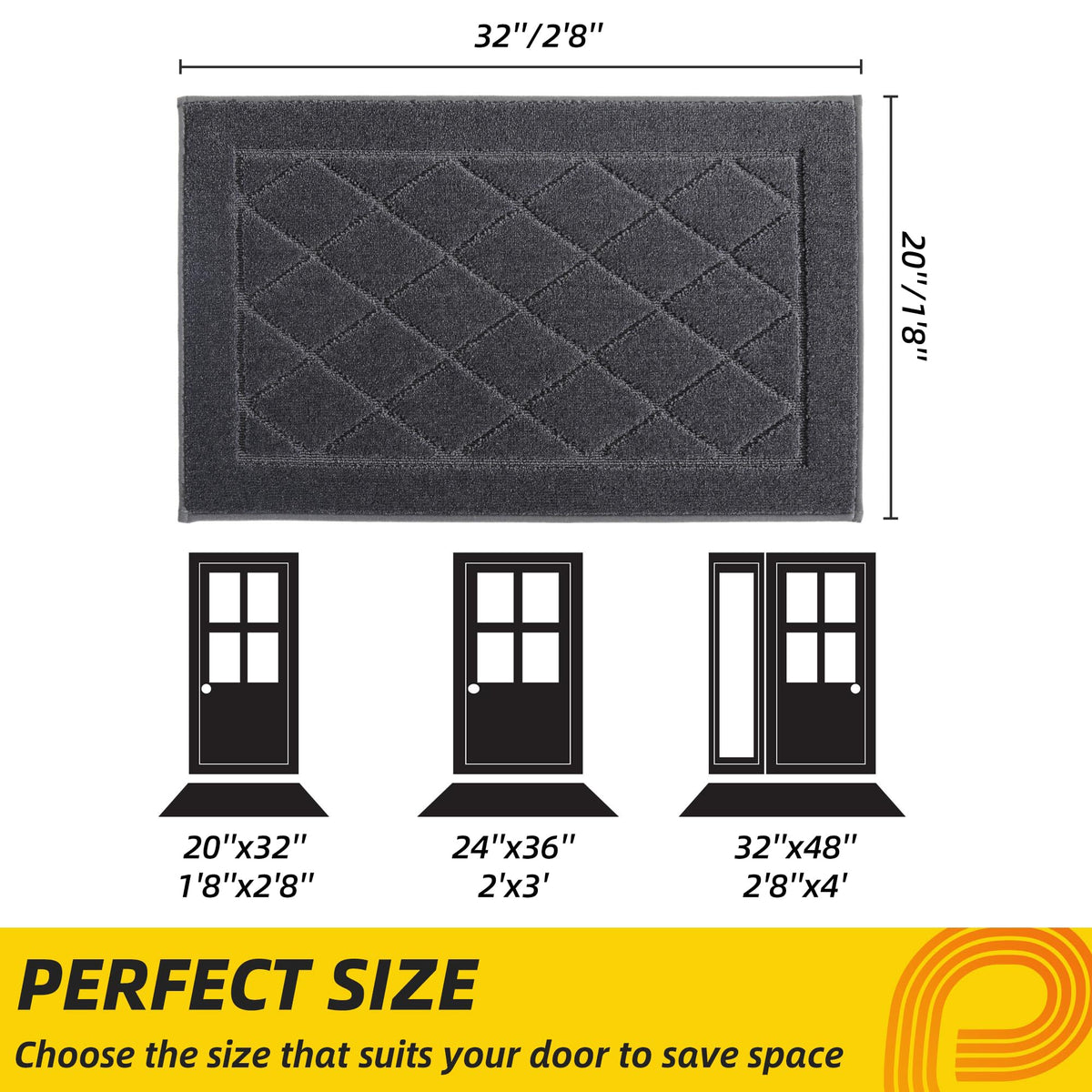 Water-absorbent mat captures moisture on rainy days.