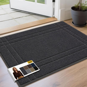 JSEI entryway rugs doormat, front view, guards floors by trapping dirt