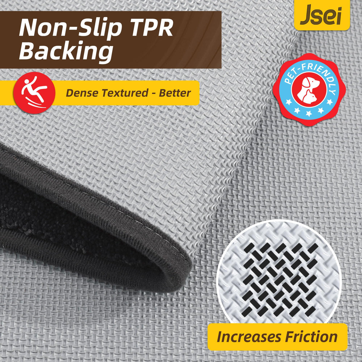 JSEI doormat, low-profile edges, prevents door jams