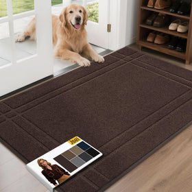 JSEI Entryway Rugs Doormat front door dirt-scraping fibers help keep entryways clean.