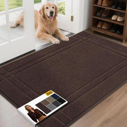JSEI Entryway Rugs Doormat front door dirt-scraping fibers help keep entryways clean.