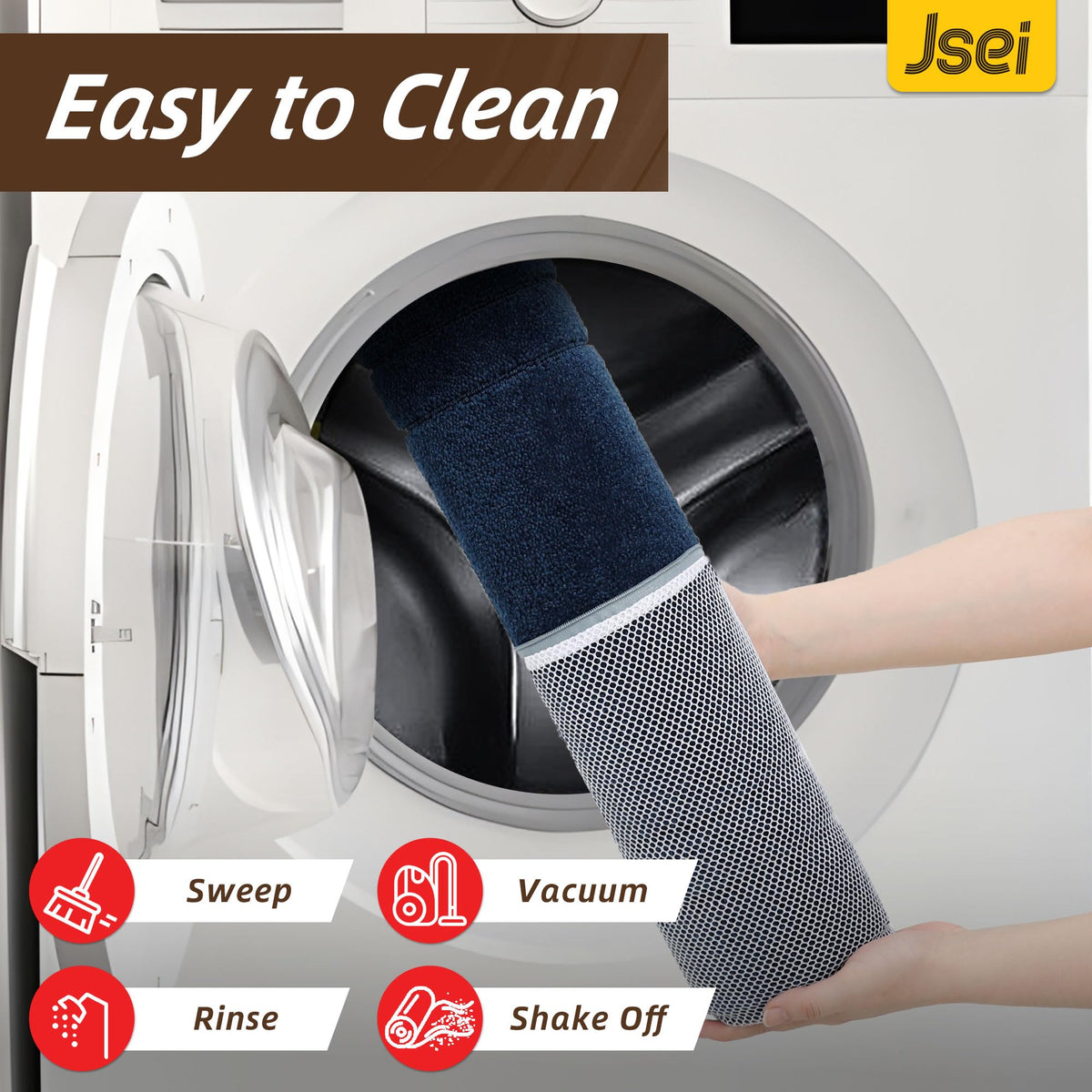 JSEI entryway rugs doormat low-profile height prevents door snagging